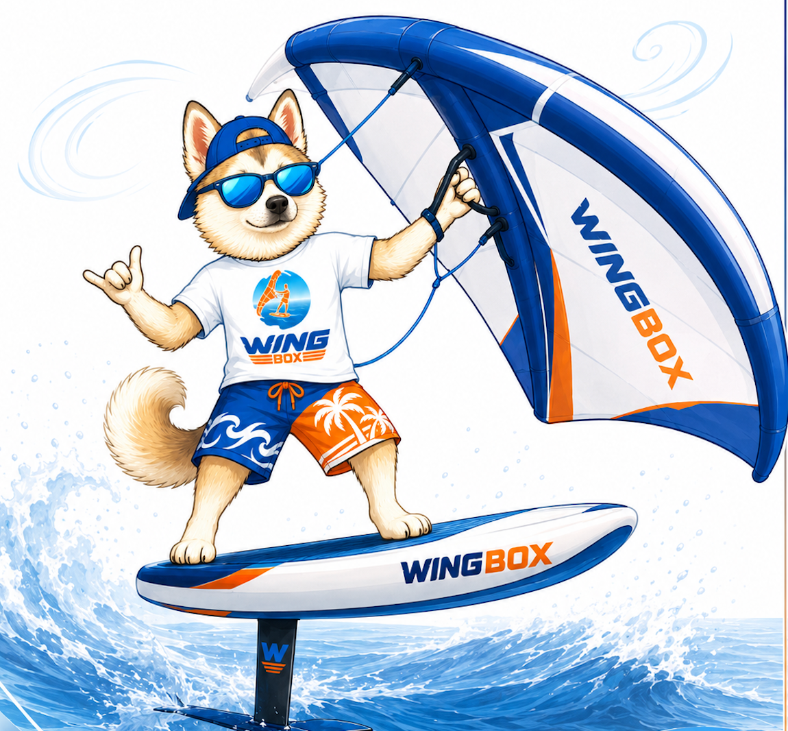 Mascotte Wingbox en wingfoil